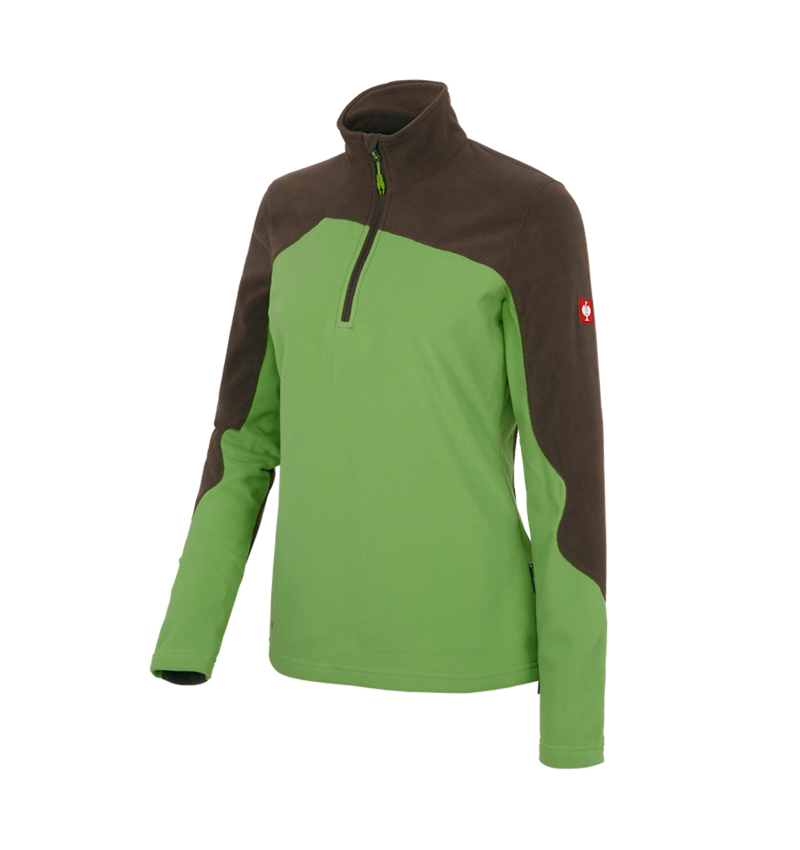 Maglie | Pullover | Bluse: Troyer in pile e.s.motion 2020, donna + verde mare/castagna 2