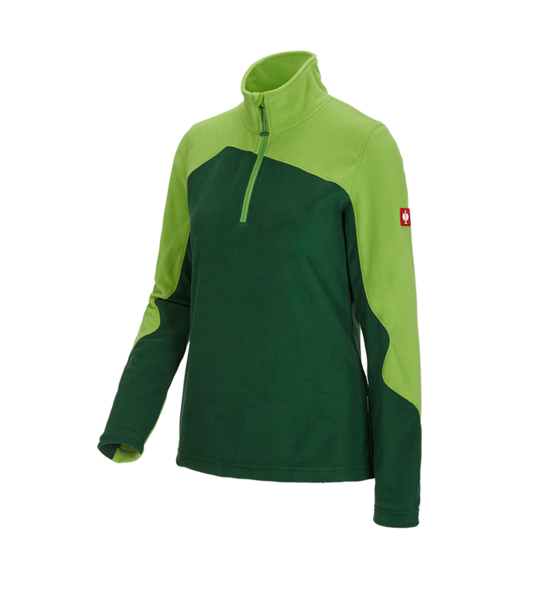 Maglie | Pullover | Bluse: Troyer in pile e.s.motion 2020, donna + verde/verde mare 2