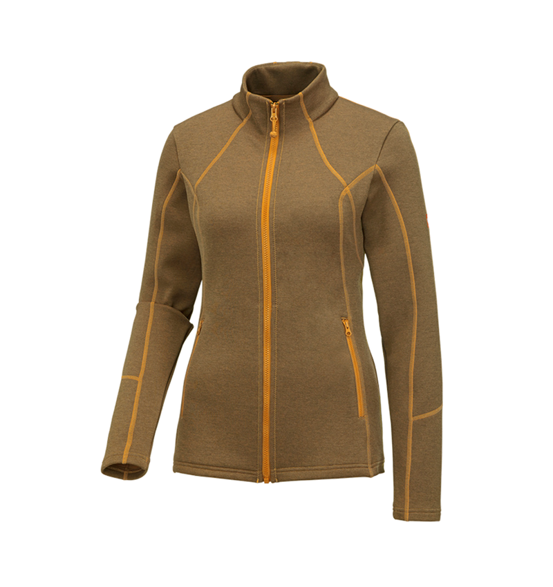 Maglie | Pullover | Bluse: e.s. giacca funzionale melange, donna + arancio chiaro melange