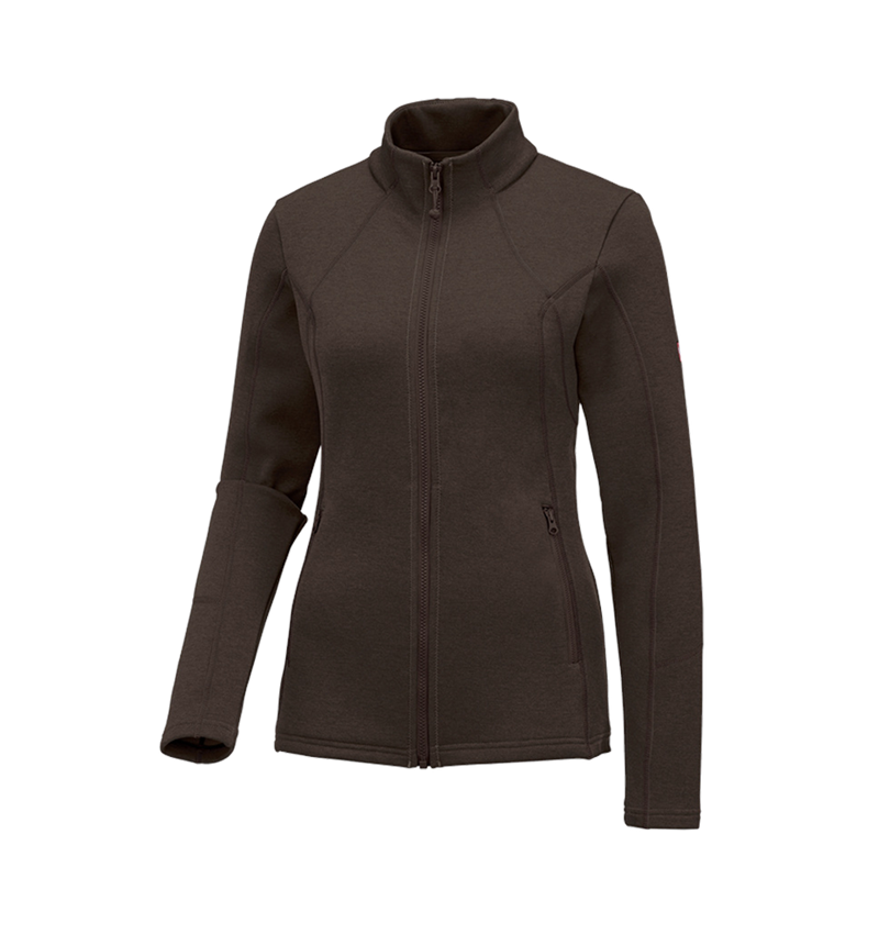 Maglie | Pullover | Bluse: e.s. giacca funzionale melange, donna + castagna melange