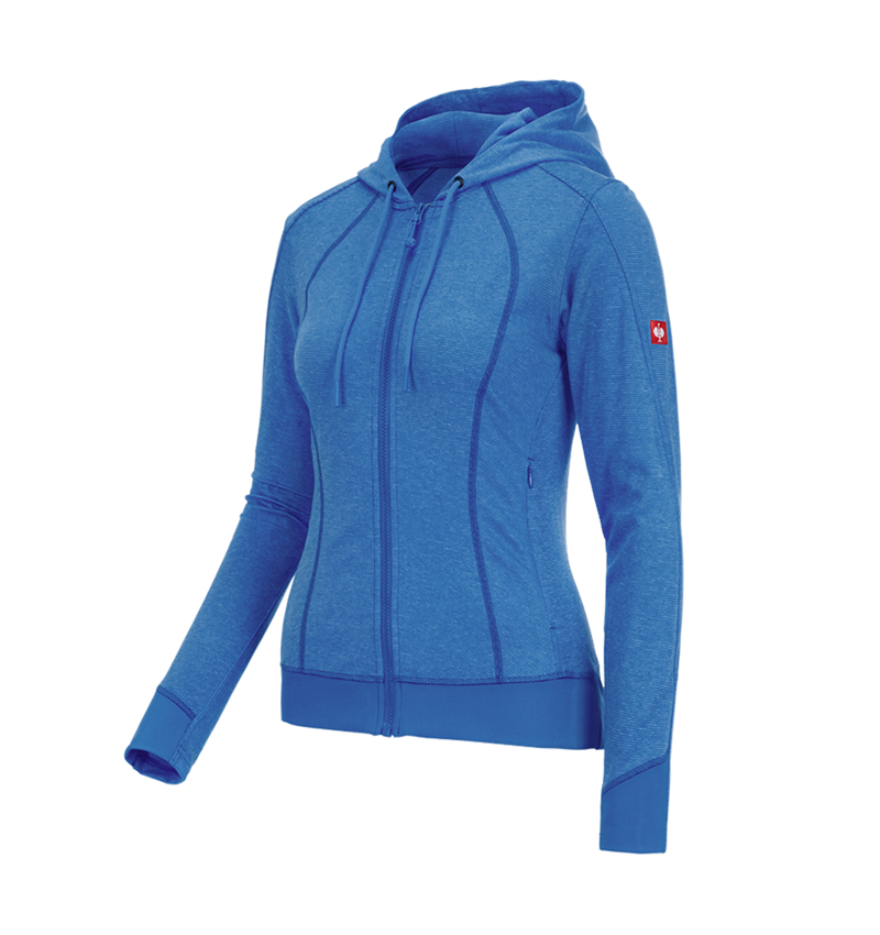Maglie | Pullover | Bluse: e.s. giacca funzionale con cappuccio stripe, donna + blu genziana 1
