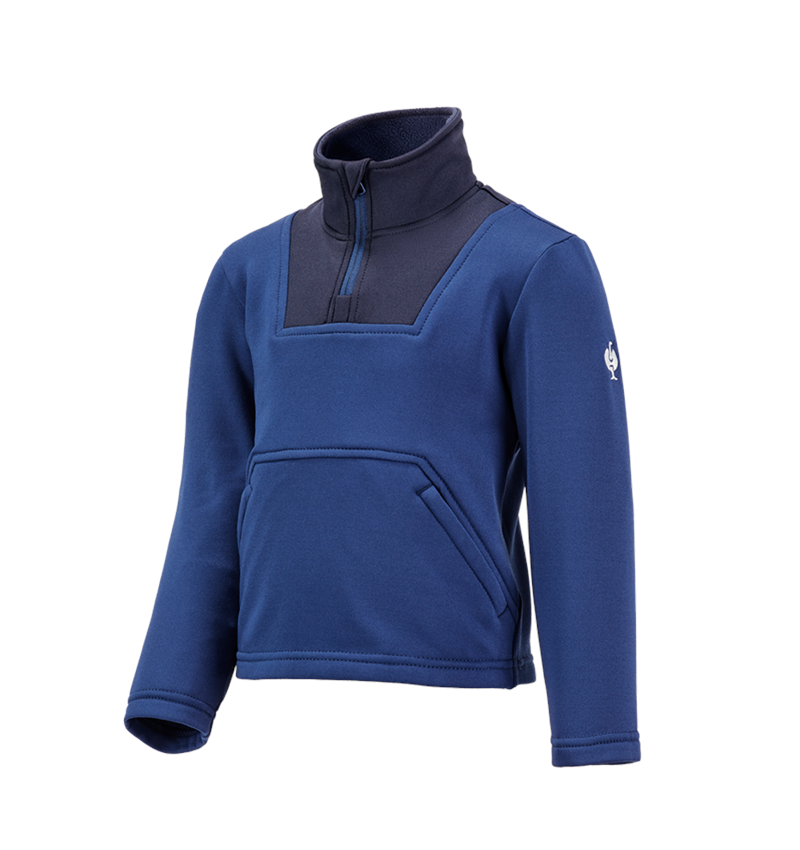 Maglie | Pullover | T-Shirt: Troyer funz. thermo stretch e.s.concrete, bambino + blu alcalino/blu profondo 2