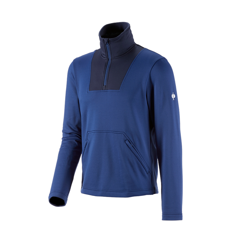 Shirts & Co.: Funktions-Troyer thermo stretch e.s.concrete + alkaliblau/tiefblau 3