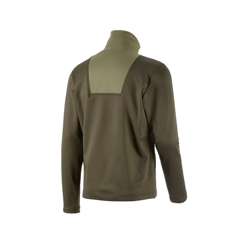 Maglie | Pullover | Camicie: Troyer funzionale thermo stretch e.s.concrete + verde fango/verde felce 3