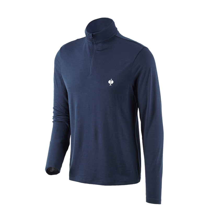 Shirts & Co.: Troyer Merino e.s.trail + tiefblau/weiß 3