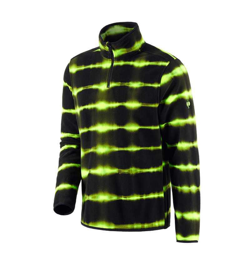 Maglie | Pullover | Camicie: Troyer in pile tie-dye e.s.motion ten + nero/giallo fluo 2