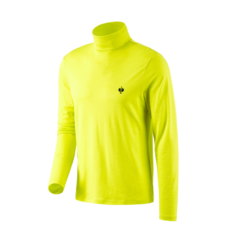 Maglie | Pullover | Camicie: Maglia a collo alto merino e.s.trail + giallo acido/nero 3