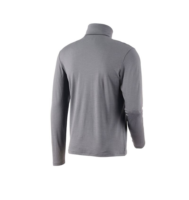 Maglie | Pullover | Camicie: Maglia a collo alto merino e.s.trail + grigio basalto/giallo acido 3