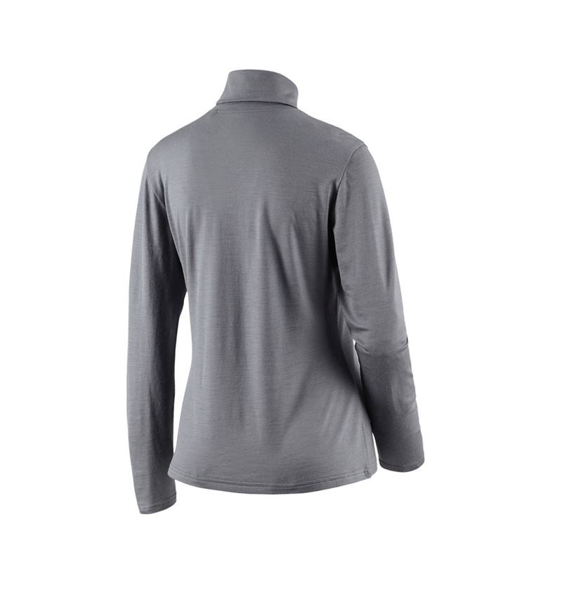 Maglie | Pullover | Camicie: Maglia a collo alto merino e.s.trail, donna + grigio basalto/giallo acido 3
