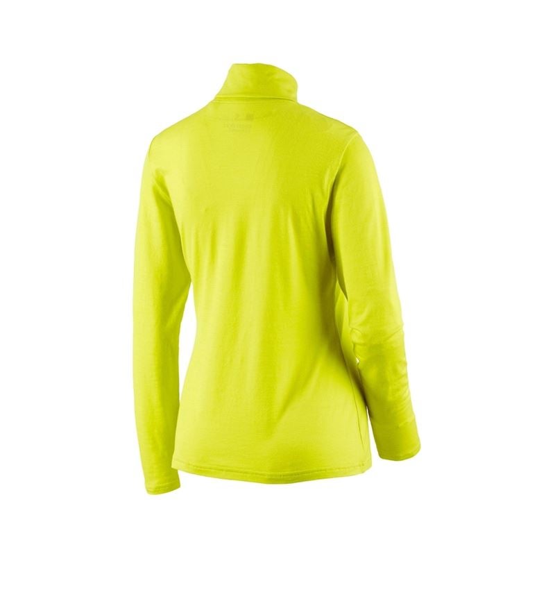 Maglie | Pullover | Bluse: Maglia a collo alto merino e.s.trail, donna + giallo acido/nero 4