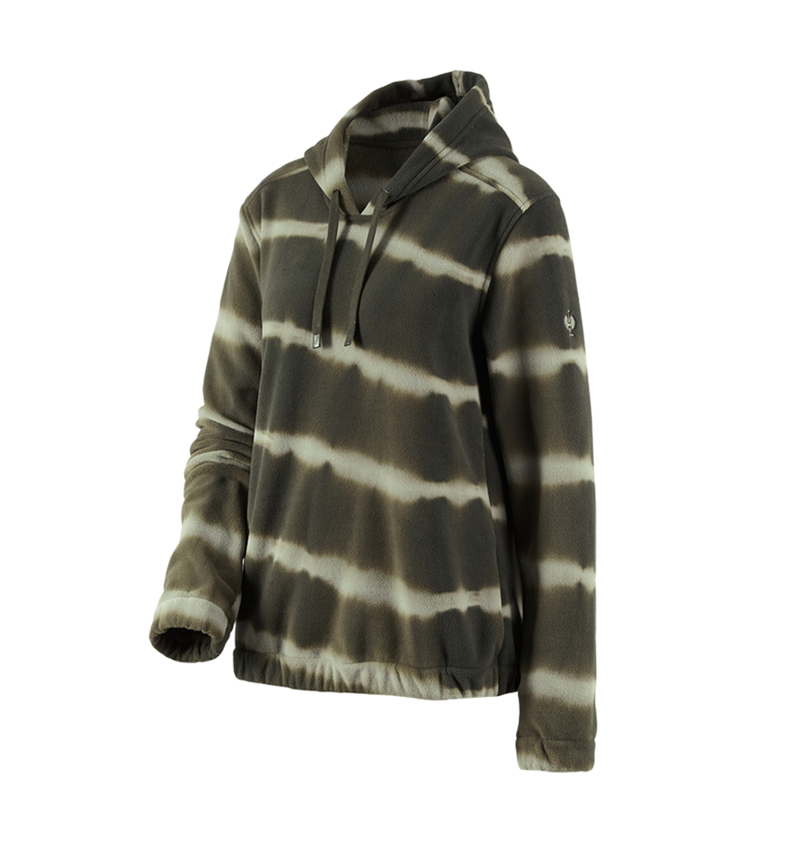 Maglie | Pullover | Camicie: Hoody in pile tie-dye e.s.motion ten, donna + verde mimetico/verde palude 3