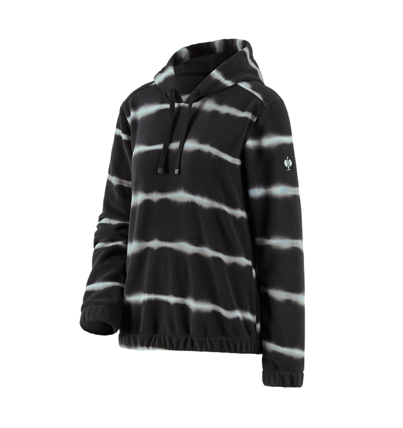 Maglie | Pullover | Bluse: Hoody in pile tie-dye e.s.motion ten, donna + nero ossido/grigio magnete