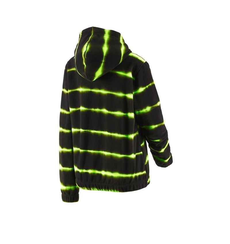 Maglie | Pullover | Bluse: Hoody in pile tie-dye e.s.motion ten, donna + nero/giallo fluo 3