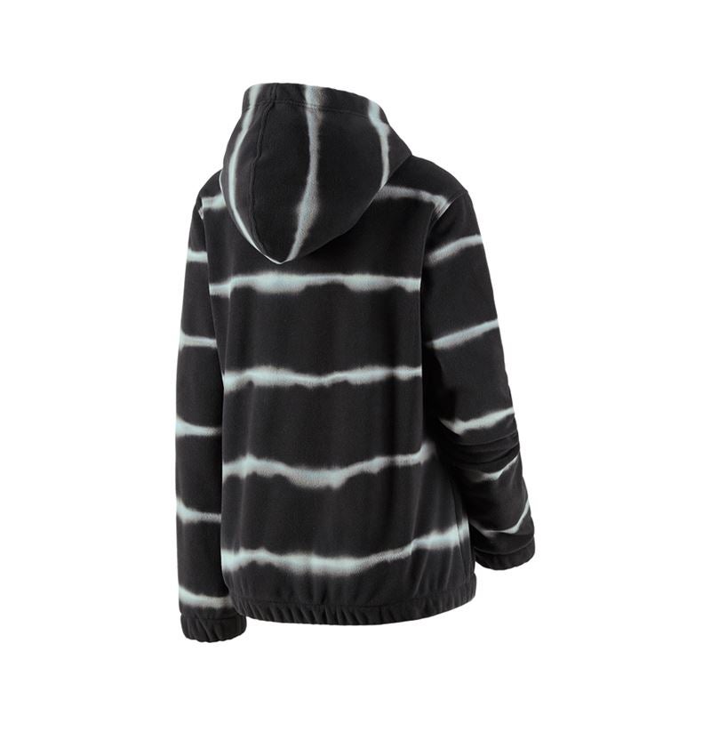 Maglie | Pullover | Bluse: Hoody in pile tie-dye e.s.motion ten, donna + nero ossido/grigio magnete 1