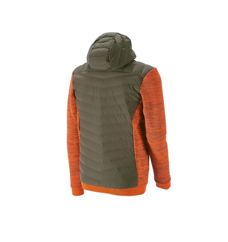 Temi: Giacca maglia ibrida con cappuccio e.s.motion ten + verde mimetico/arancio fluo melange 3