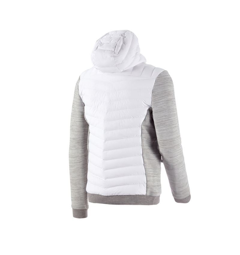 Temi: Giacca maglia ibrida con cappuccio e.s.motion ten + bianco melange 4