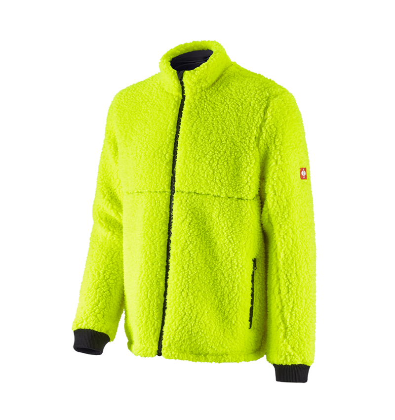 Freddo: e.s. giacca forestale in finta pelliccia + giallo fluo 2