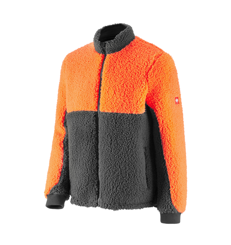 Giardinaggio / Forestale / Agricoltura: e.s. giacca forestale in finta pelliccia + arancio fluo/grigio carbone 2