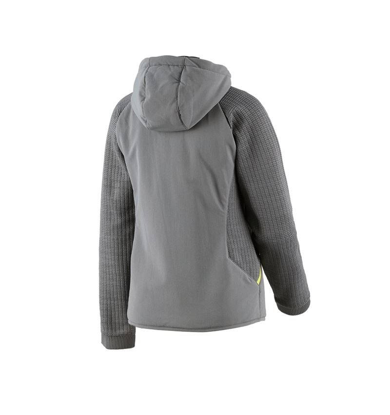 Abbigliamento: Giacca ibr. in maglia c.cappuccio e.s.trail, donna + grigio basalto/giallo acido 3