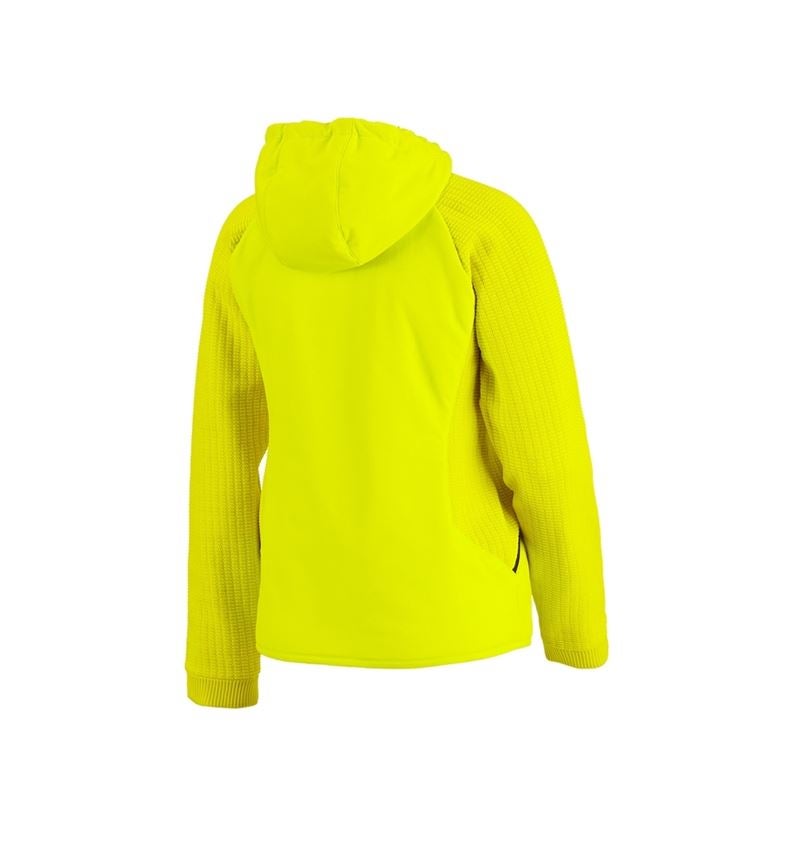Abbigliamento: Giacca ibr. in maglia c.cappuccio e.s.trail, donna + giallo acido/nero 4