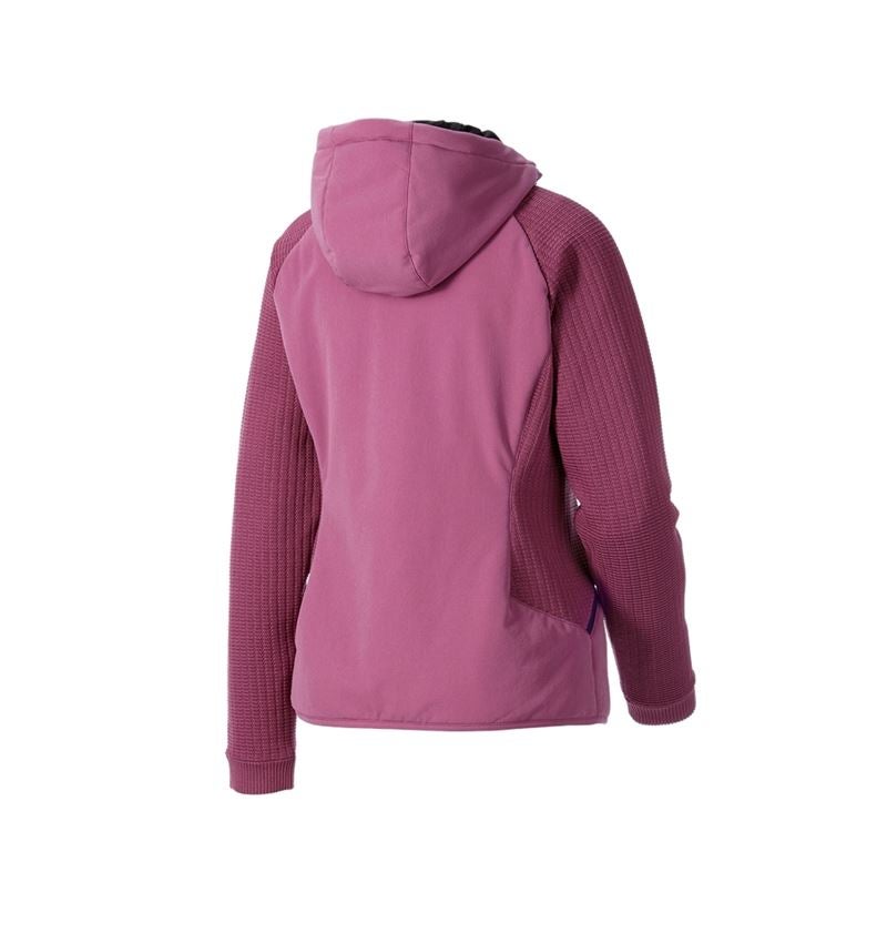 Abbigliamento: Giacca ibr. in maglia c.cappuccio e.s.trail, donna + rosa tara/blu profondo 5