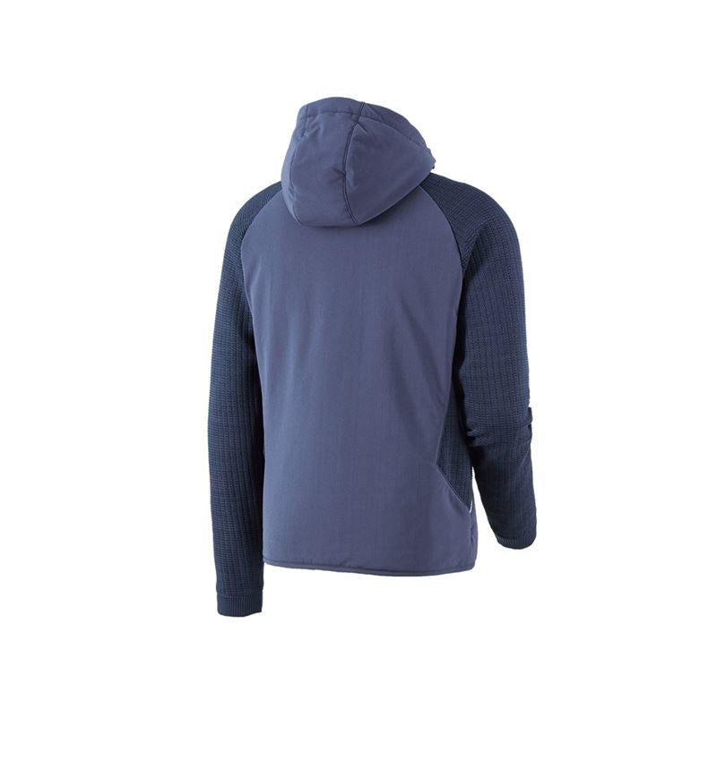 Giacche: Giacca ibrida in maglia con cappuccio e.s.trail + blu profondo/bianco 3
