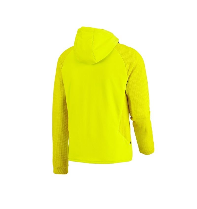 Temi: Giacca ibrida in maglia con cappuccio e.s.trail + giallo acido/nero 4