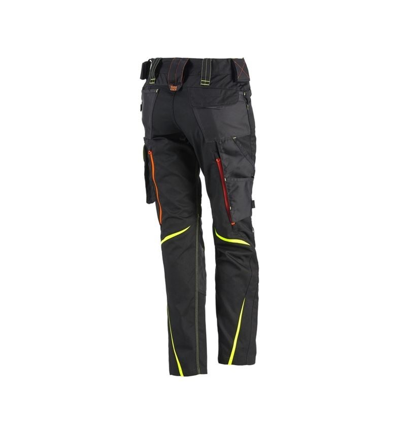 Pantaloni da lavoro: Pantaloni da donna e.s.motion 2020, invernali + nero/giallo fluo/arancio fluo 1