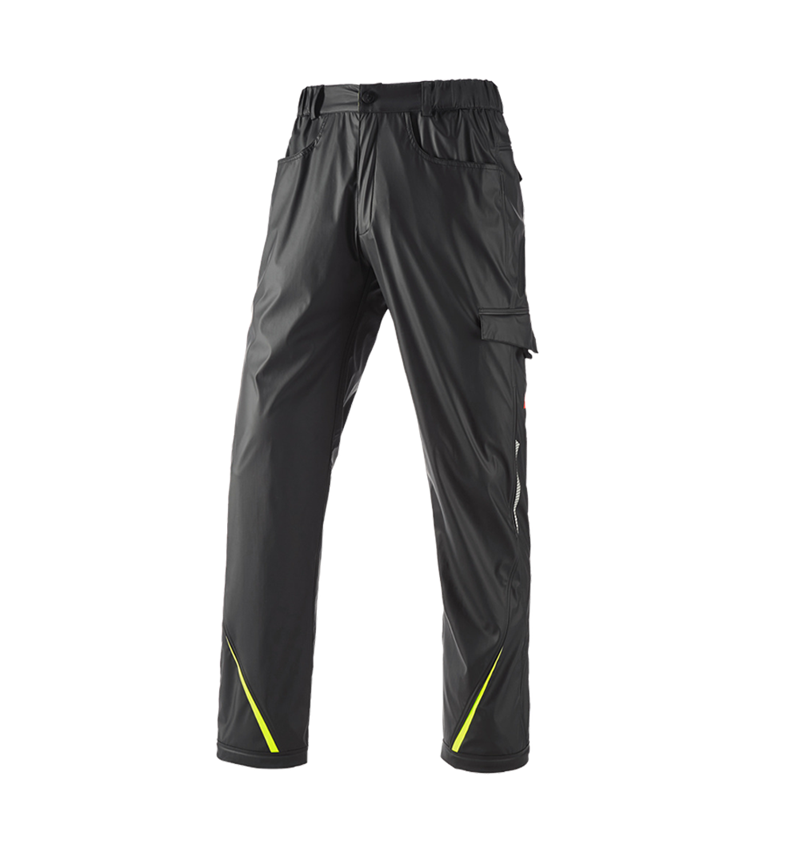 Pantaloni: Pantaloni antipioggia e.s.motion 2020 superflex + nero/giallo fluo/arancio fluo 2