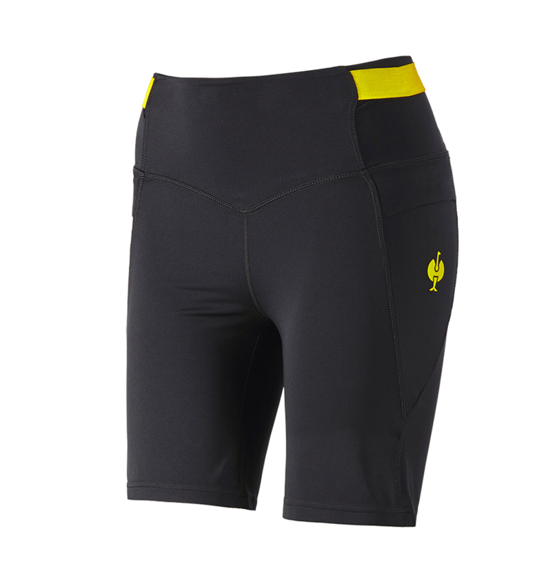 Pantaloni da lavoro: Race Tights Short e.s.trail, donna + nero/giallo acido 3