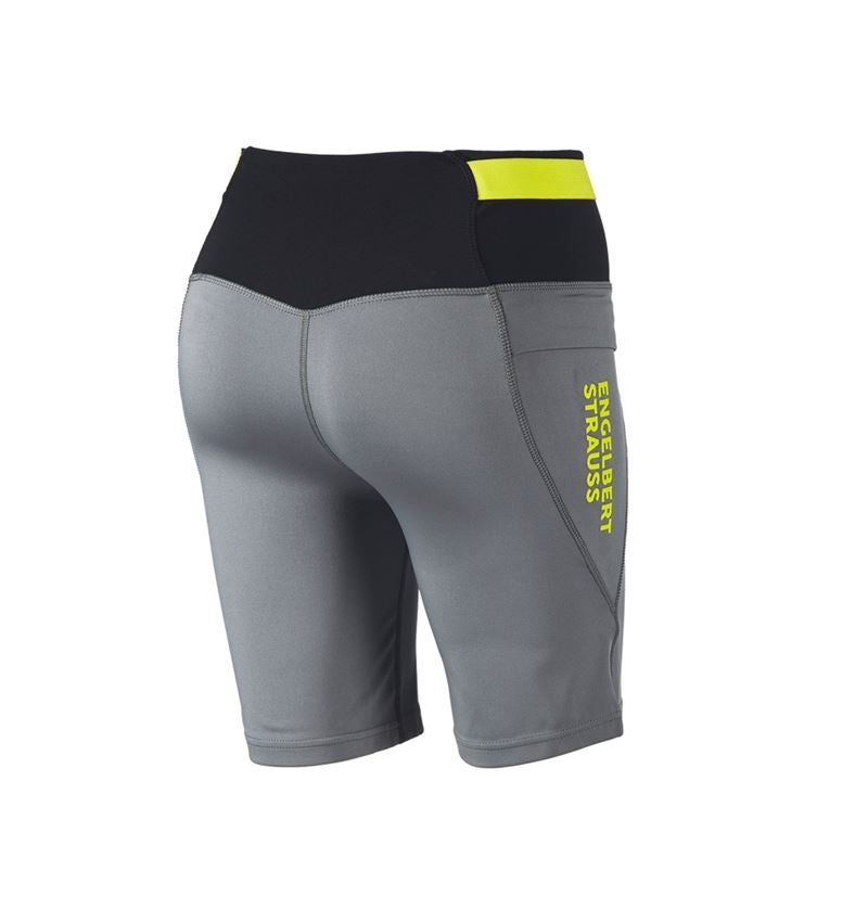 Pantaloni da lavoro: Race Tights Short e.s.trail, donna + grigio basalto/giallo acido 3