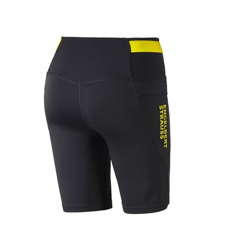 Pantaloni da lavoro: Race Tights Short e.s.trail, donna + nero/giallo acido 4