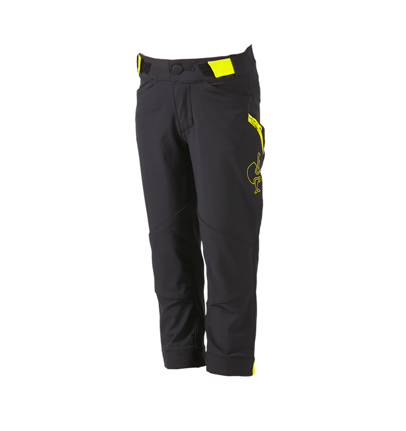 Temi: Pantaloni funzionali e.s.trail, bambino + nero/giallo acido 3