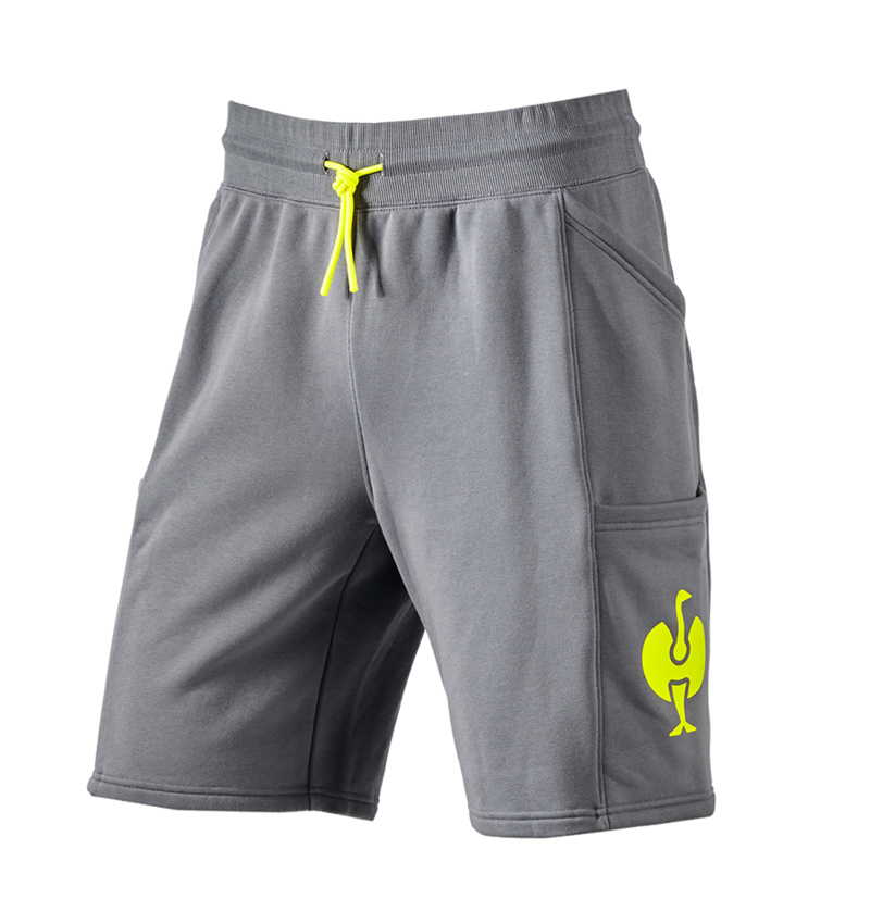 Pantaloni: Sweat short e.s.trail + grigio basalto/giallo acido 2