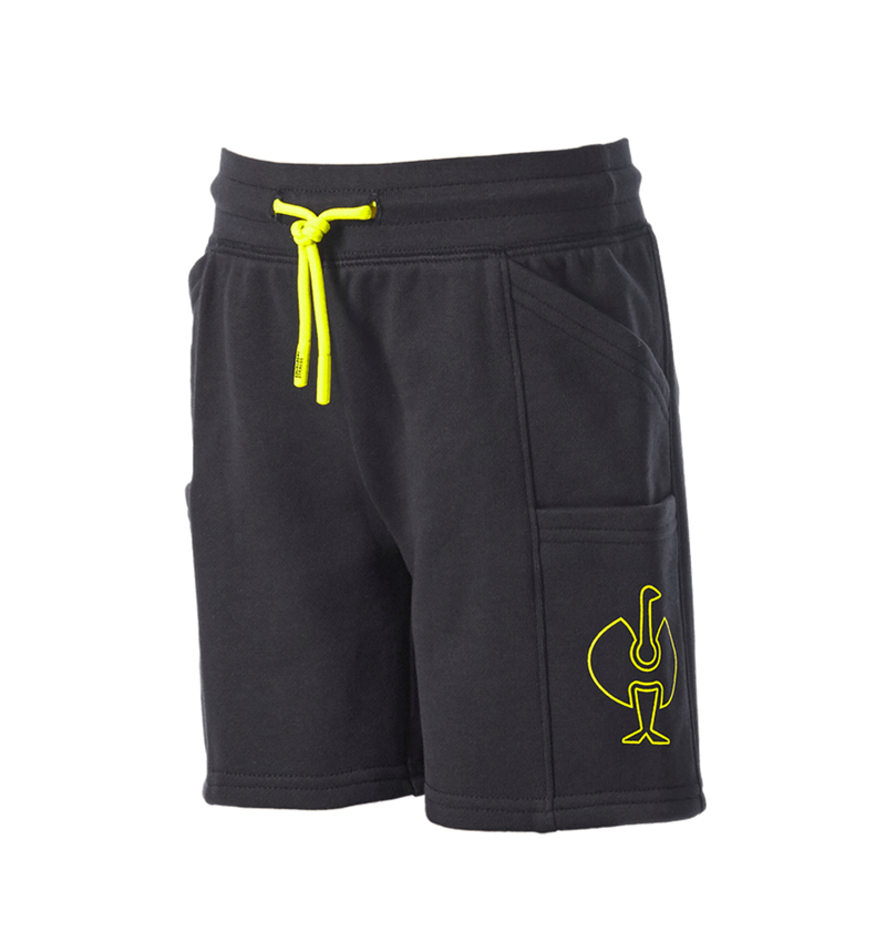 Pantaloncini: Sweat short light e.s.trail, bambino + nero/giallo acido 4