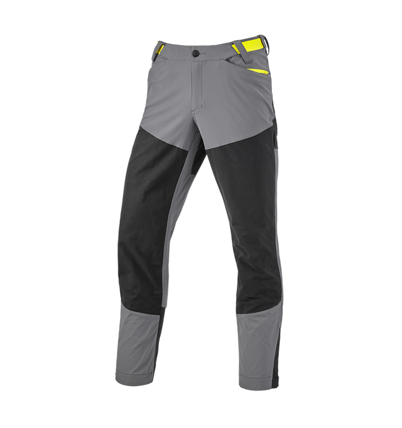 Pantaloni: Pantaloni funzionali ibrida e.s.trail + grigio basalto/giallo acido 5