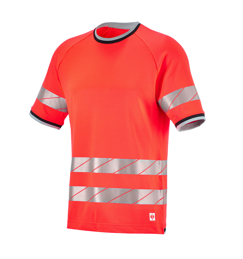 Temi: T-shirt funzionale segnaletica e.s.ambition + rosso fluo/nero 6