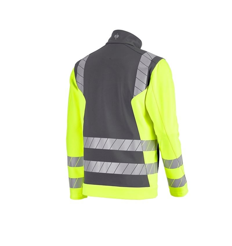 Bekleidung: Warnschutz Softshelljacke e.s.motion 24/7 + anthrazit/warngelb 6