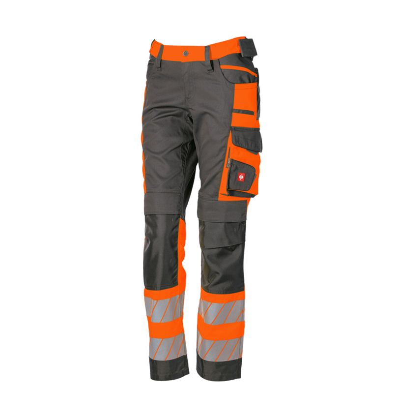 Bekleidung: Warnschutz Bundhose e.s.motion 24/7, Damen + anthrazit/warnorange 6