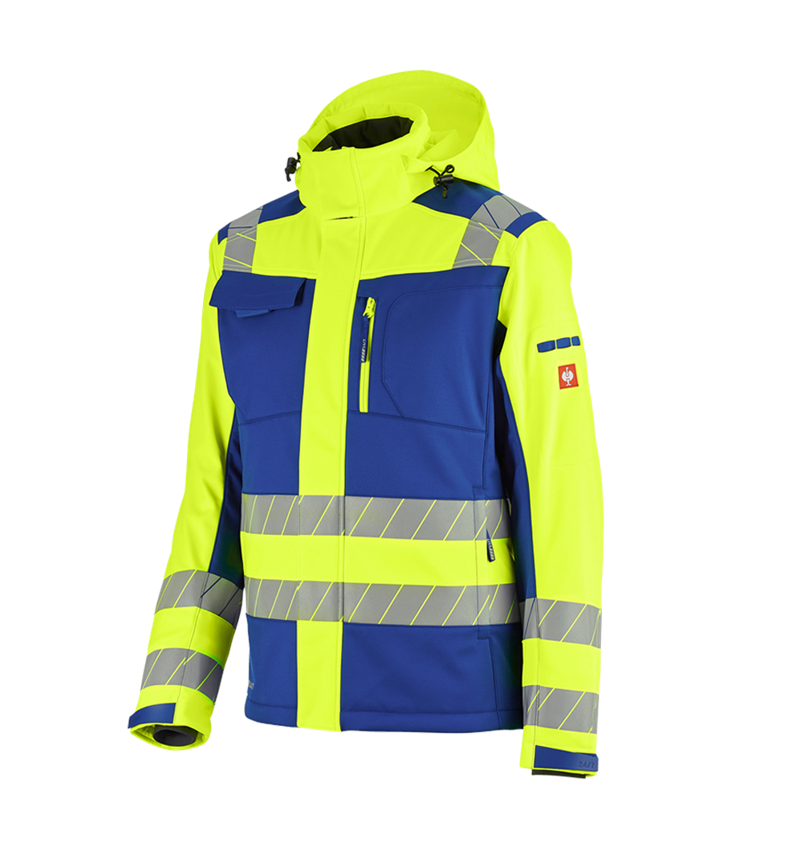 Bekleidung: Warnschutz Winter Softshelljacke e.s.motion 24/7 + kornblau/warngelb 3