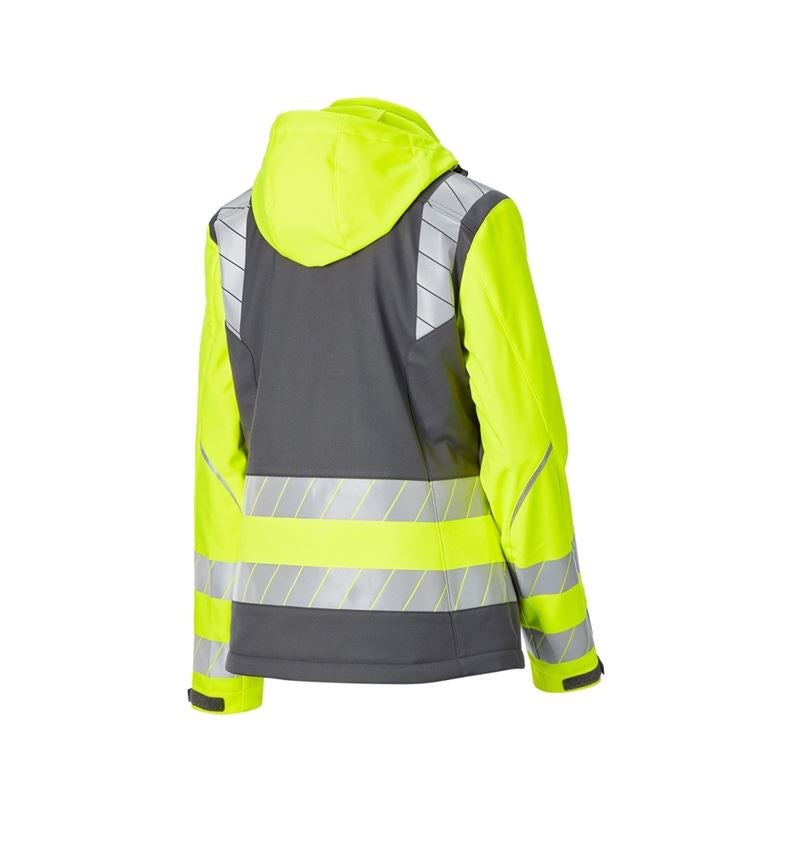 Giacche da lavoro: Giacca seg. inv. Softshell e.s.motion 24/7, donna + antracite /giallo fluo 1