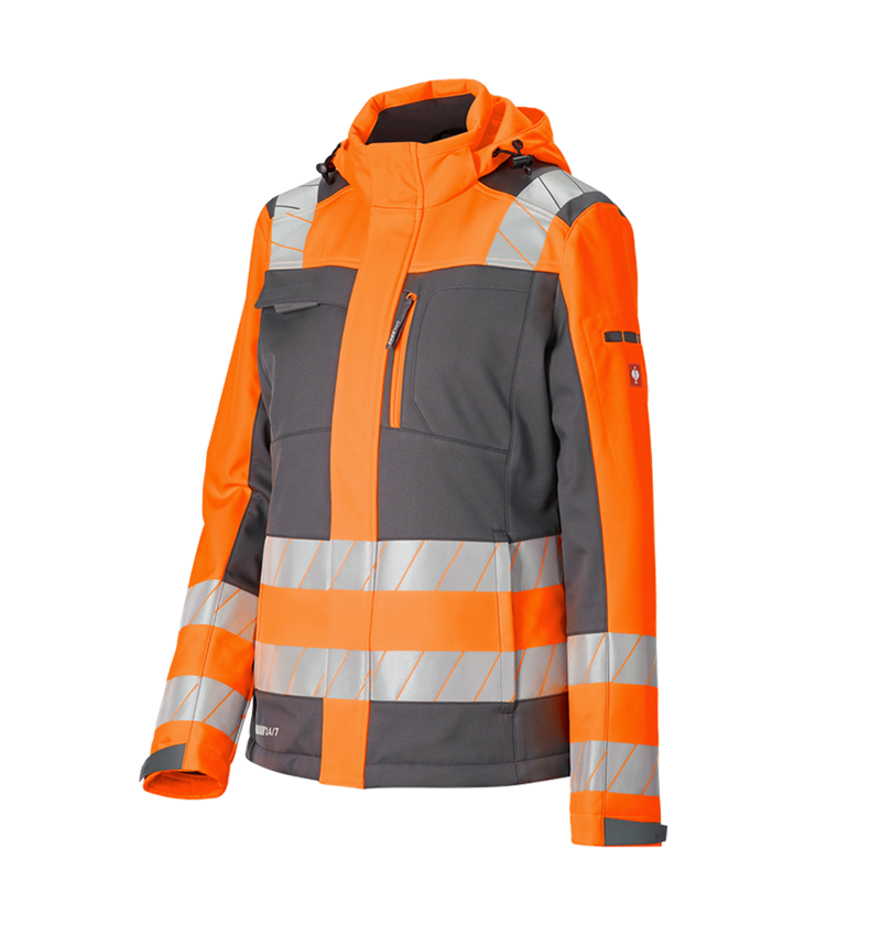 Temi: Giacca seg. inv. Softshell e.s.motion 24/7, donna + antracite /arancio fluo 5