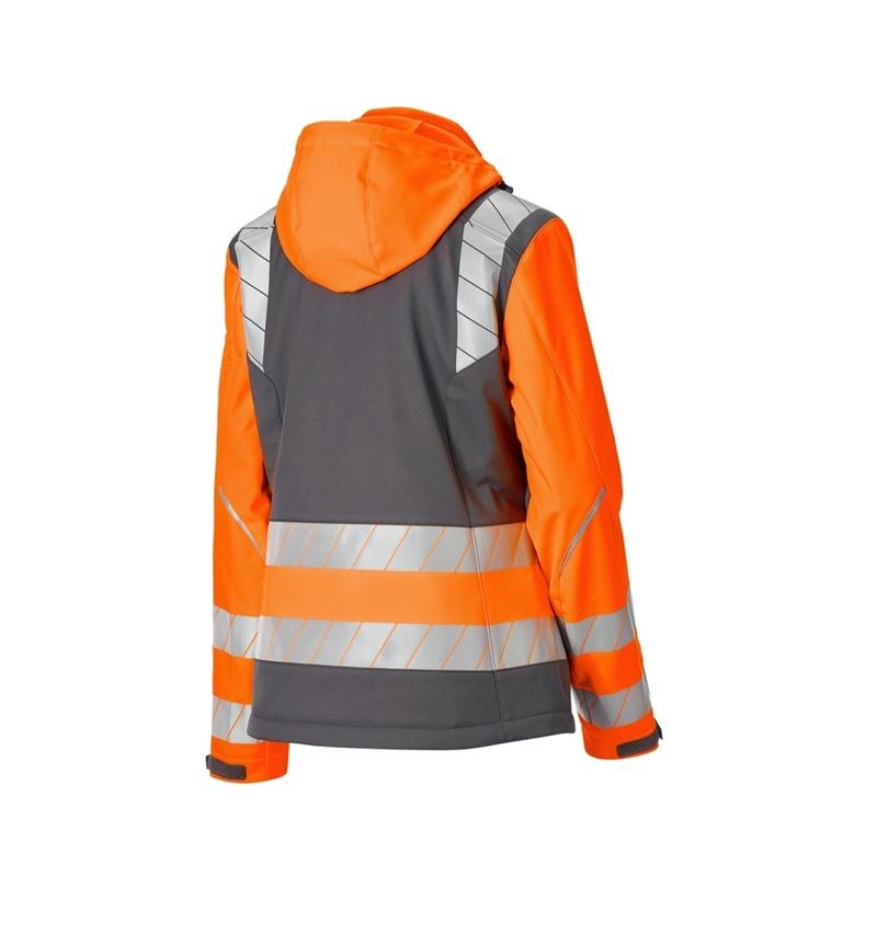 Giacche da lavoro: Giacca seg. inv. Softshell e.s.motion 24/7, donna + antracite /arancio fluo 6