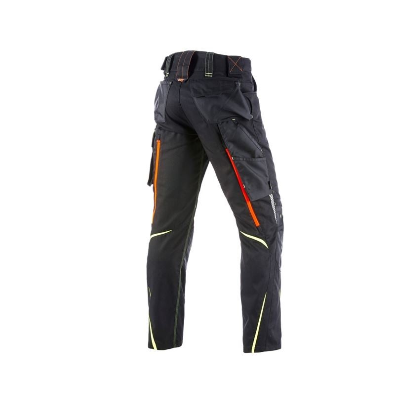 Pantaloni: Pantaloni invernali e.s.motion 2020, uomo + nero/giallo fluo/arancio fluo 3