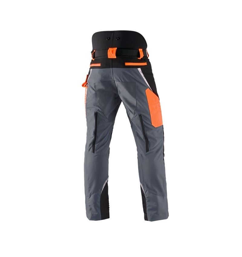 e.s. pantaloni antitaglio forestali, KWF grigio/arancio fluo