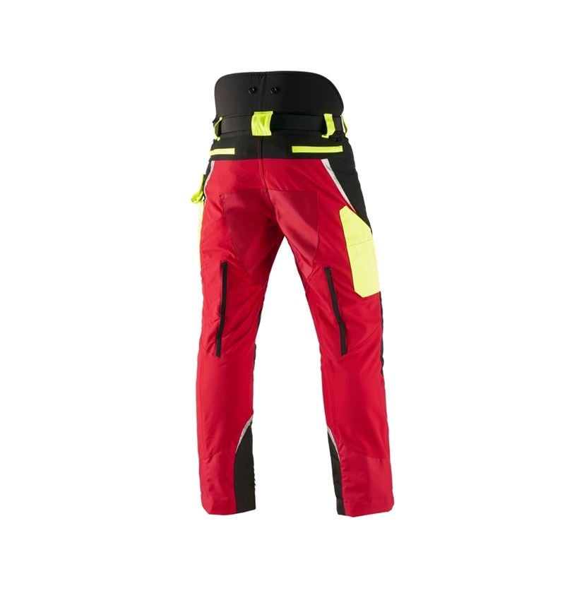 Abbigliamento forestale / antitaglio: e.s. pantaloni antitaglio forestali, KWF + rosso/giallo fluo 3