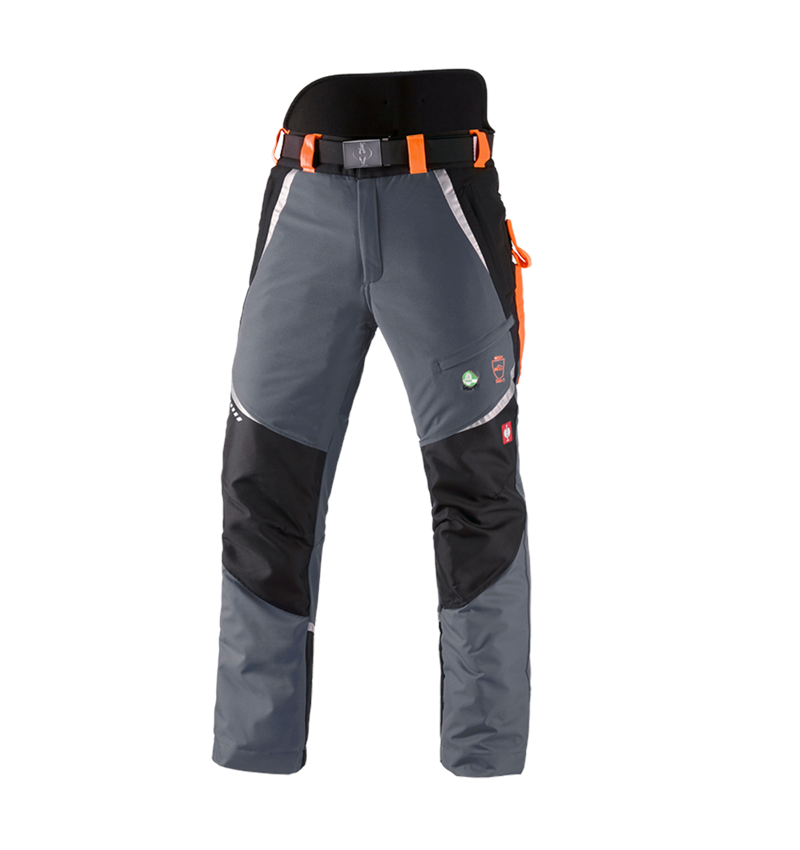 Pantaloni: e.s. pantaloni antitaglio forestali, KWF + grigio/arancio fluo 2