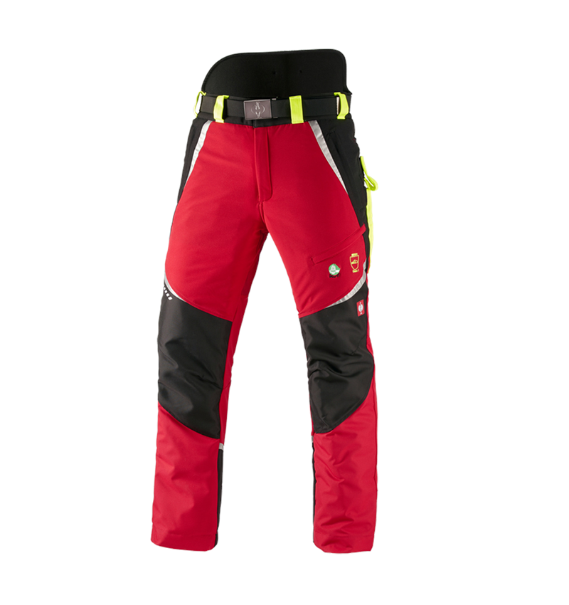Abbigliamento forestale / antitaglio: e.s. pantaloni antitaglio forestali, KWF + rosso/giallo fluo 2