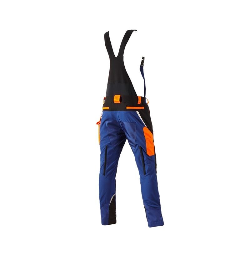 Pantaloni: e.s. salopette forestale antitaglio, KWF + blu reale/arancio fluo 3