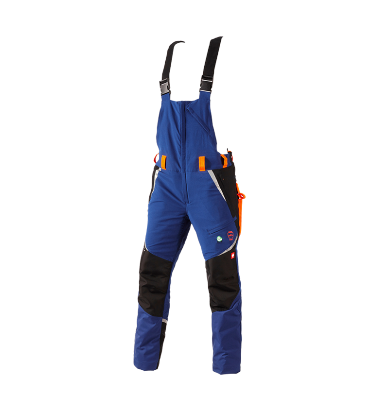 Pantaloni: e.s. salopette forestale antitaglio, KWF + blu reale/arancio fluo 2